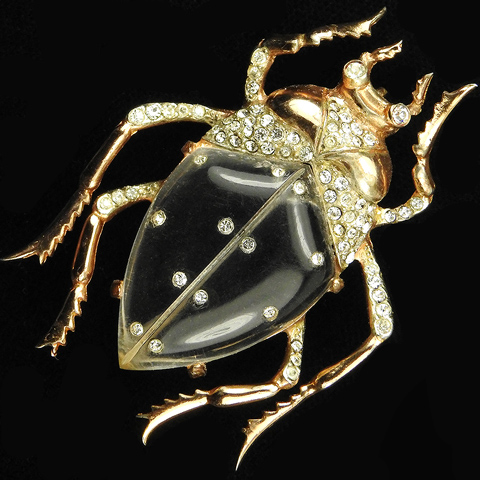 Corocraft Sterling Gold and Spangles Jelly Belly Beetle Pin