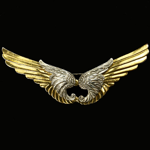 McClelland Barclay WW2 US Patriotic Gold and Silver Wings Pin