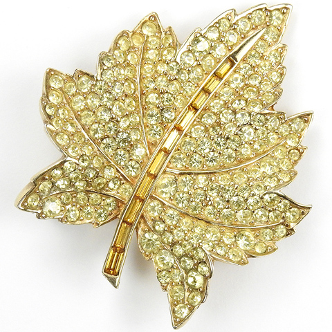 Boucher Gold Citrine and Topaz Maple Leaf Pin