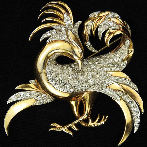 MB Boucher Gold and Pave Phoenix Bird Pin