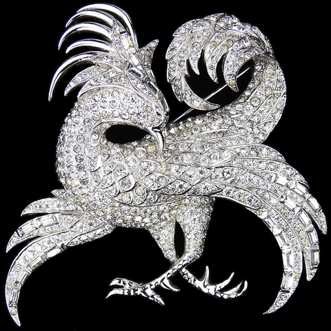 MB Boucher Pave and Baguettes Phoenix Bird Pin