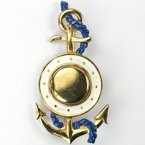 Silson WW2 US Patriotic Navy Rope and Anchor Locket Pin