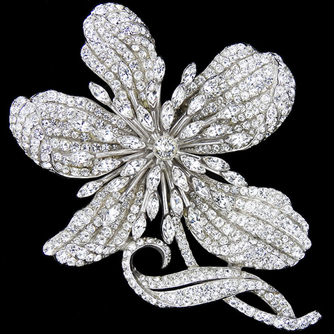 Corocraft 'Jewels of Fantasy' Giant Pave Five Petalled Flower Pin