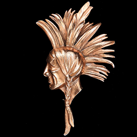 Coro for Cecil B DeMille Film 'North West Mounted Police' Golden Indian Chief’s Head Pin