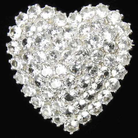 DuJay Sterling Pave Heart Pin