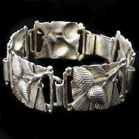 McClelland Barclay Sterling Silver Pinecones and Sunrays Link Bracelet