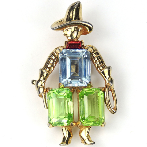 Jomaz Gold and Multicolour Gemset Stones Cowboy Pin Clip
