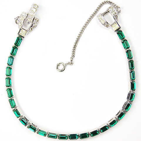 Mazer Bros Emerald Baguettes Tennis Bracelet
