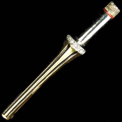 Mazer (unsigned) Deco Lighted Cigarette in Gold Cigarette Holder Pin