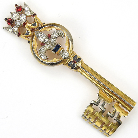 Trifari 'Alfred Philippe' Crown and Fleur de Lys Key Pin