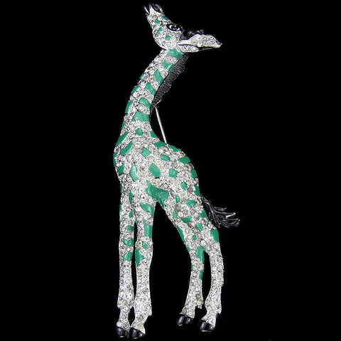 Trifari 'Alfred Philippe' Pave and Enamel Giraffe Pin