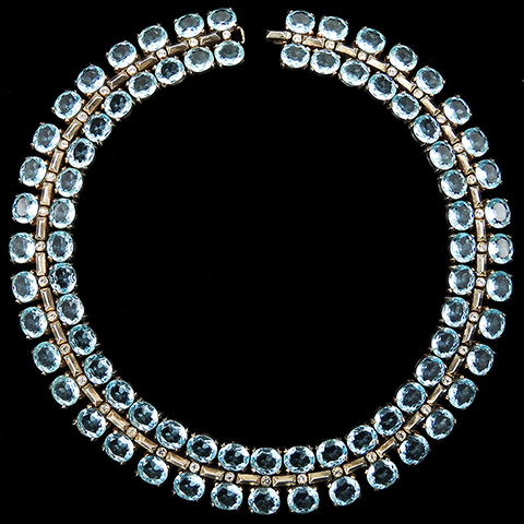 Trifari Sterling 'Alfred Philippe' Gold and Aquamarine Choker Necklace