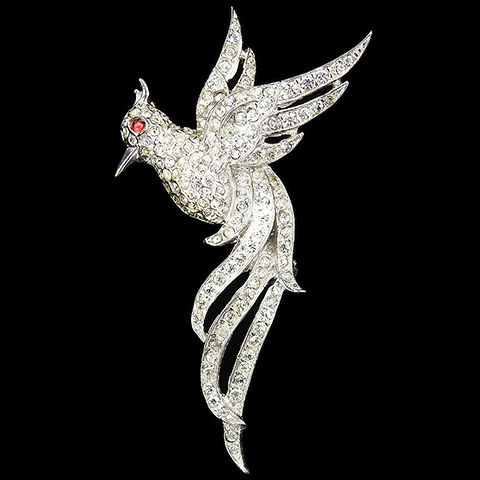 Trifari Sterling 'Alfred Philippe' Pave Bird of Paradise Pin