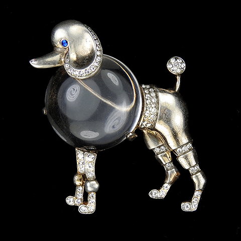 Trifari Sterling 'Alfred Philippe' Gold and Pave Jelly Belly Poodle Dog Pin