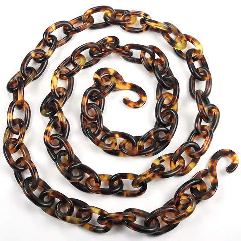 Victorian Real Tortoiseshell Chain Necklace